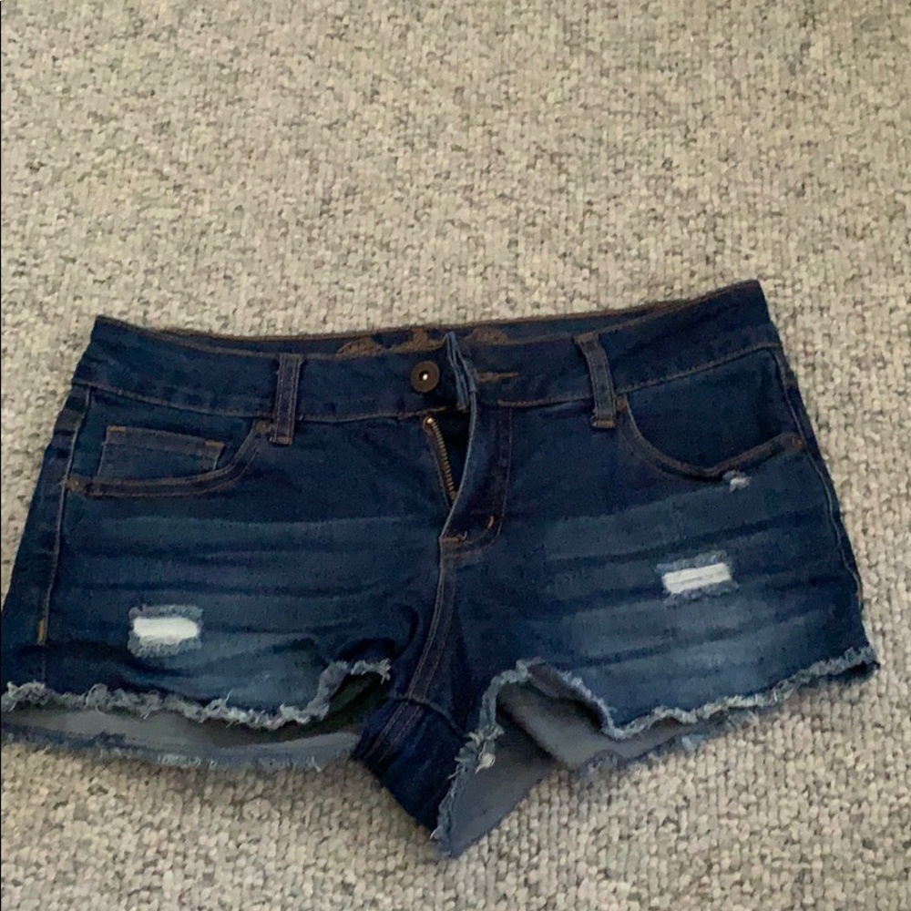 Dark wash jean shorts